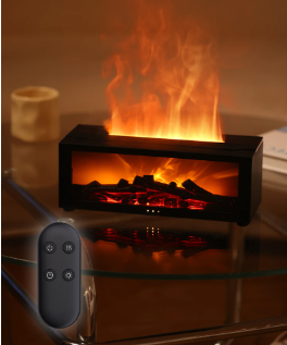 Fireplace Aroma Essential Oil Diffuser Colorful Flame Air Humidifier with Timer Remote for Home Bedroom Office Festival Gifts