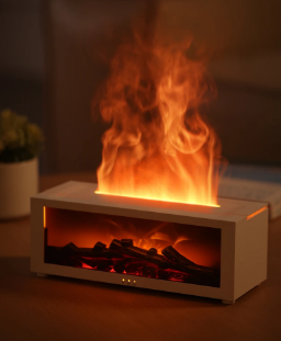 Fireplace Aroma Essential Oil Diffuser Colorful Flame Air Humidifier with Timer Remote for Home Bedroom Office Festival Gifts