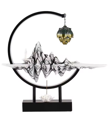 Electronic Backflow Ceramic Incense Burner Waterfall Household Hanging Indoor Incense Creative Zen Tea Ceremony Decoration