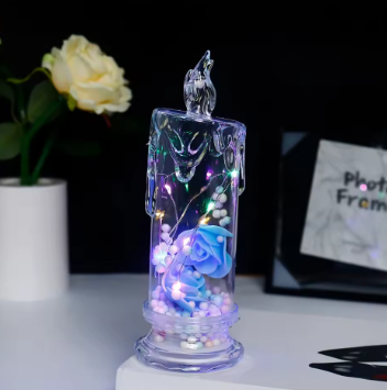 Preserved Roses Flowers Tabletop Decoration Handmade LED Preserved Roses for Girlfriend Home Decorative Atmosphere Ornament