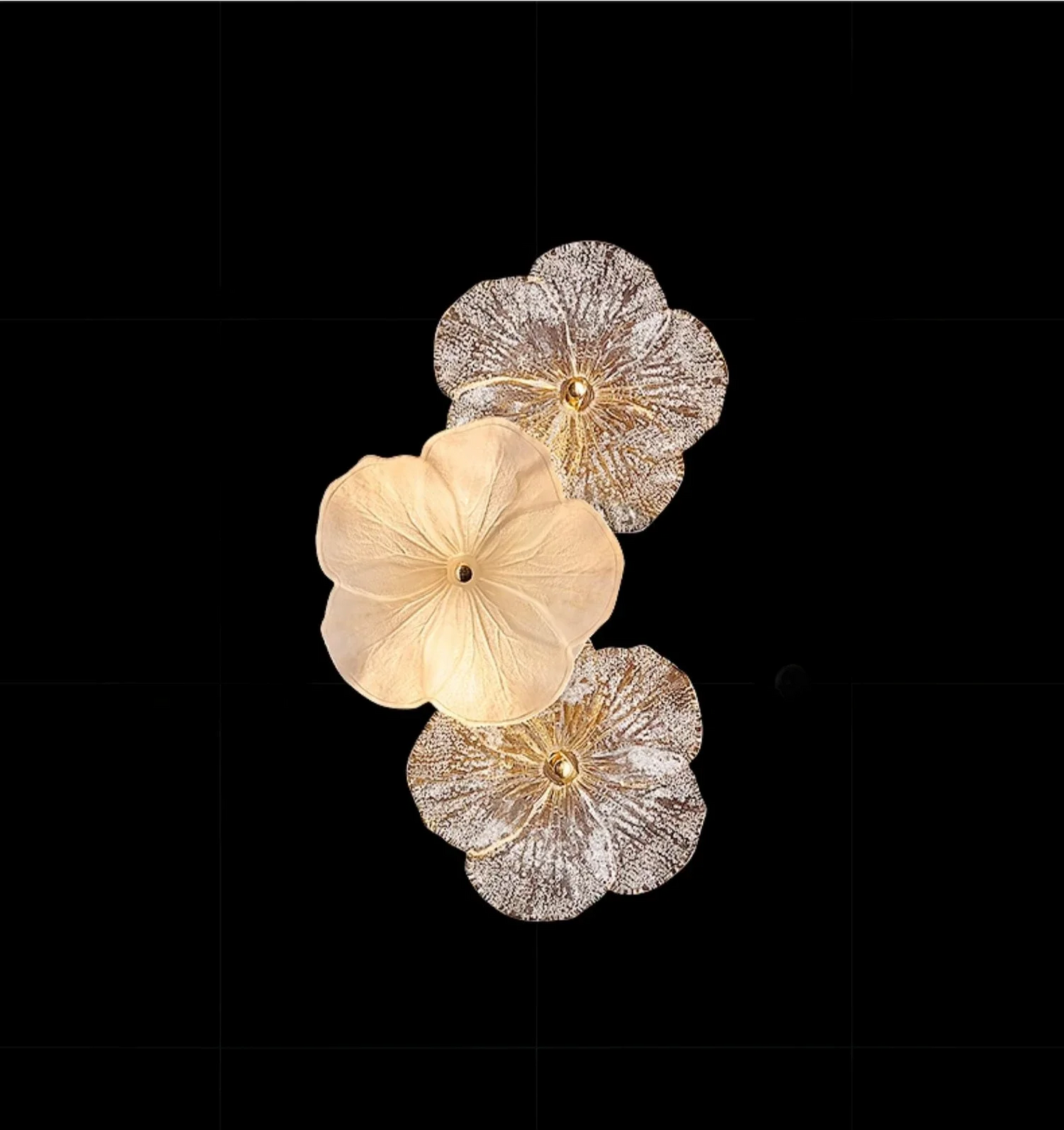 French Living Room Wall Lamp Creative Light Luxury Warm Romantic Petal Glass Lamp High-end Dining Room Bedroom Ceiling Lamp