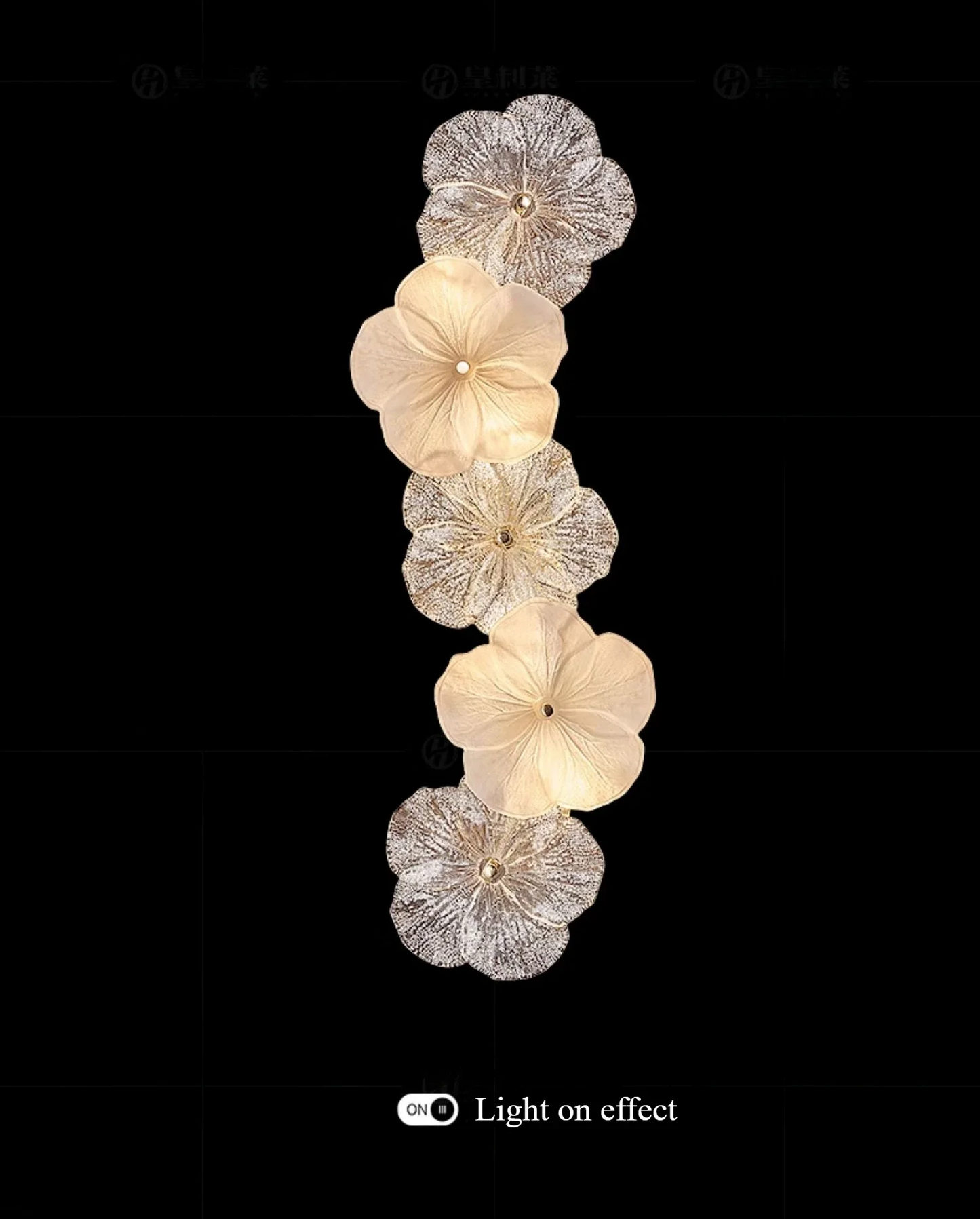 French Living Room Wall Lamp Creative Light Luxury Warm Romantic Petal Glass Lamp High-end Dining Room Bedroom Ceiling Lamp