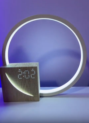 Bedside Lamp Touch Table Lamp With Natural Sounds, Desk Lamp With Alarm Clock, Touch Control 3 Levels Brightness Home Decor