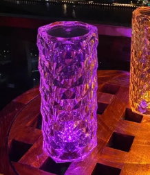 Nordic Crystal Lamp USB Table Lamps Bedroom Touch Dimming Atmosphere Diamond Night Light Rose Projector Lamp Decor