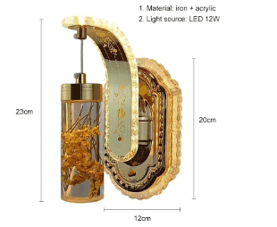 Luxury Indoor Home Decor Wall Lamp LED Acrylic Lampshade Sconce Changeable Light