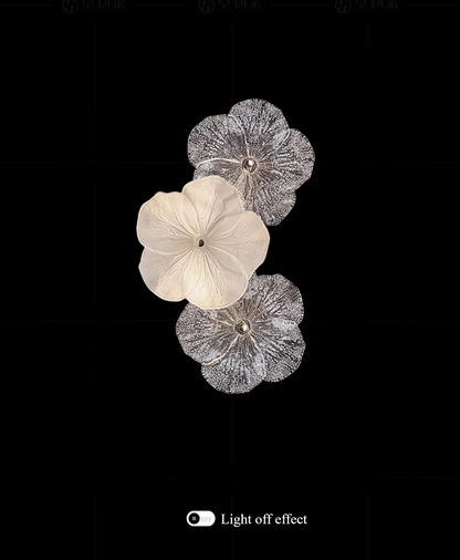 French Living Room Wall Lamp Creative Light Luxury Warm Romantic Petal Glass Lamp High-end Dining Room Bedroom Ceiling Lamp